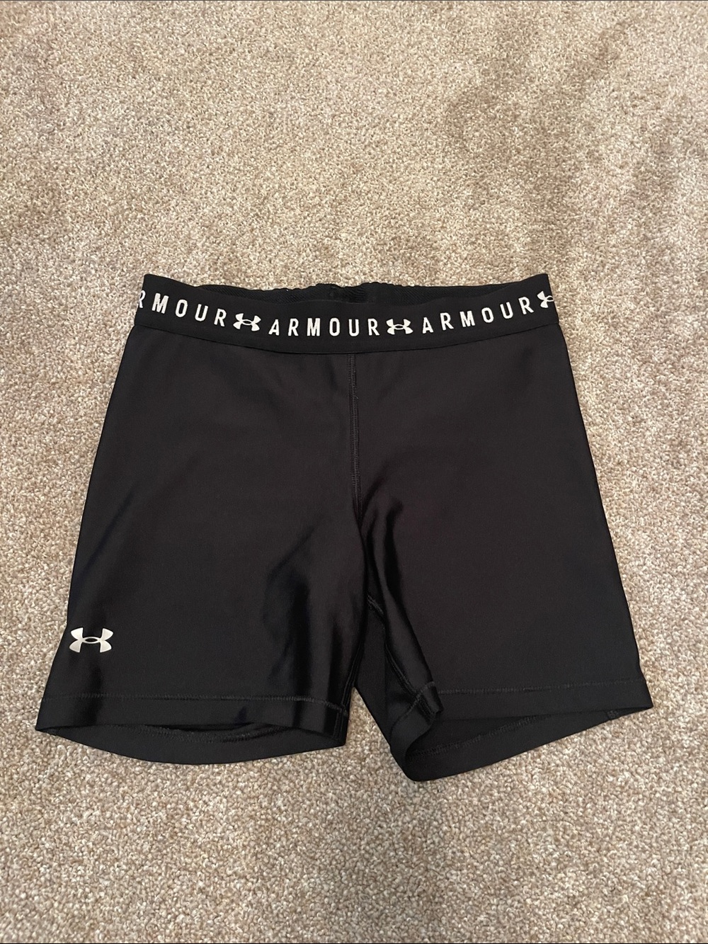 Under Armour Black Women's Compression Bike Shorts with Branded Waistband